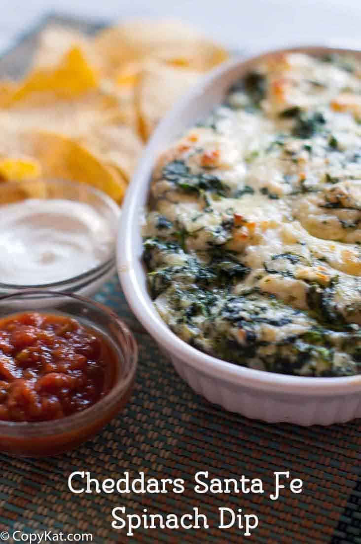 Make Cheddars Santa Fe Spinach Dip, this recipe is so easy, and so tasty. Enjoy this copycat recipe tonight.